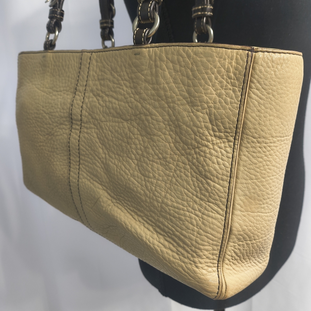 Vintage Coach Chelsea East West Beige Leather Tote Bag - Picture 7 of 13